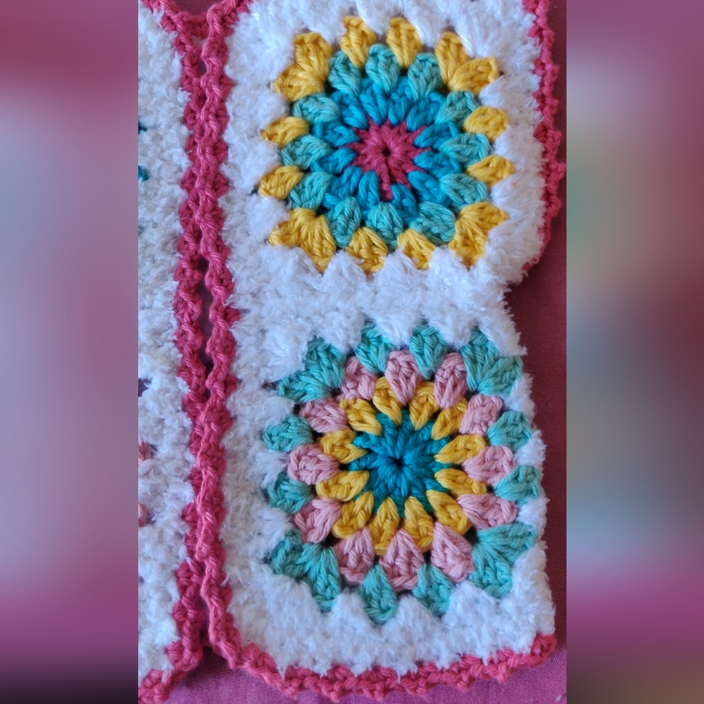 Handmade Crochet Colorful Baby Vest with Granny Square Patterns - Picture 8 of 13
